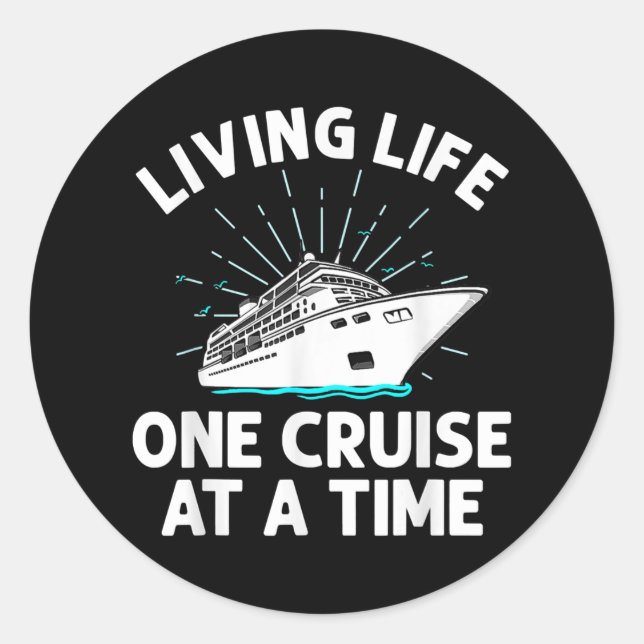 Funny Cruise Art Men Women Family Cruise Va Classic Round Sticker (Front)