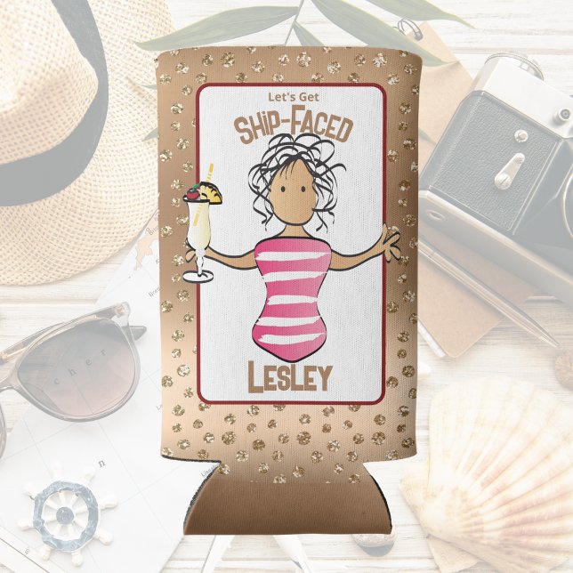 Funny Cruise Beach Vacation for Her Foam Drink Seltzer Can Cooler (Creator Uploaded)