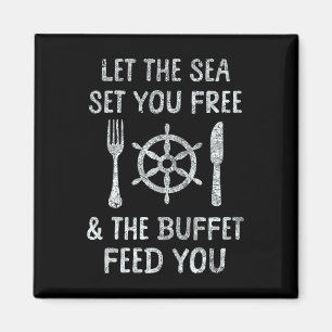 Funny Cruise Buffet Foodie Food Lover Cruising Vac Magnet