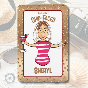 Funny Cruise Ship Cartoon Sign For Her Magnet