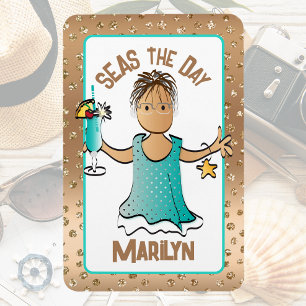 Funny Cruise Ship Door Seas the Day Vacation Magnet