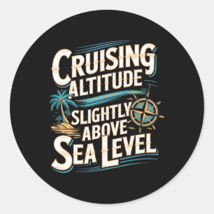 Funny Cruise Vacation Ocean Lovers Nautical Tropic Classic Round Sticker