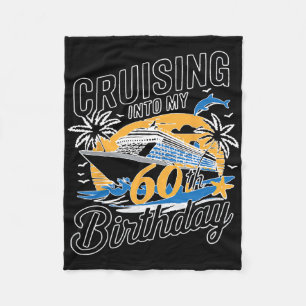 Funny Cruising Into My 60th Birthday Mediterranean Fleece Blanket