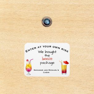 Funny Cruse Door Personalised Booze Package Cabin Magnet
