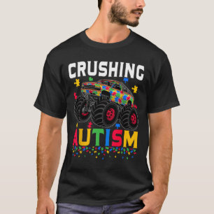 Funny Crushing Autism Awareness Monster Truck Puzz T-Shirt