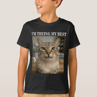 Funny Crying Cat Meme for Men Women Kids Silly T-Shirt