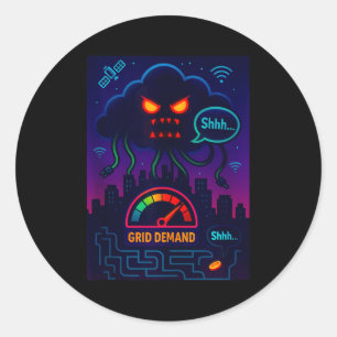 Funny Crypto Energy Environmental Satire Gift Tank Classic Round Sticker