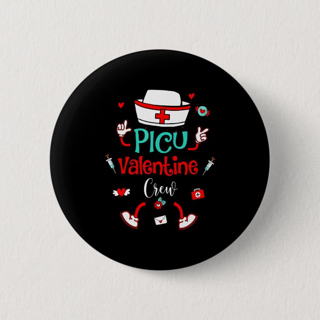Funny Cu Valentines Day Nurse Crew Family Group  6 Cm Round Badge (Front)