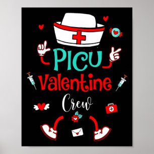 Funny Cu Valentines Day Nurse Crew Family Group  Poster