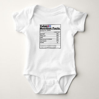 Funny Cuban Nutrition Fact Baby Onsie Bodysuit