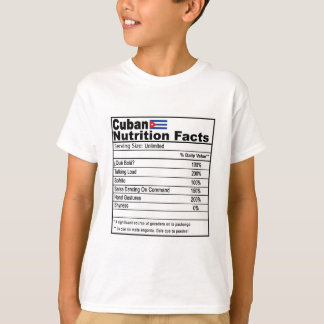 Funny Cuban Nutrition Fact T-Shirt for Kids