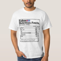 Funny Cuban Nutrition Fact T-Shirt for Men