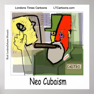 Funny Cubist Art Castro Poster
