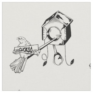 Funny Cuckoo Clock Fabric