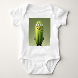 Funny cucumber character  baby bodysuit