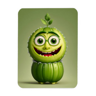 Funny cucumber character magnet