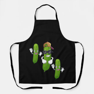 Funny Cucumber Pickle Dancing Food Apron