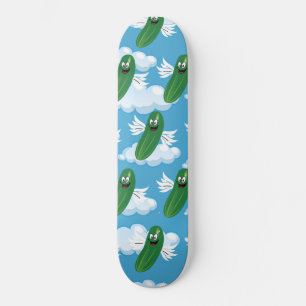 Funny Cucumber Pickles Food Humour Fantasy Emojis Skateboard