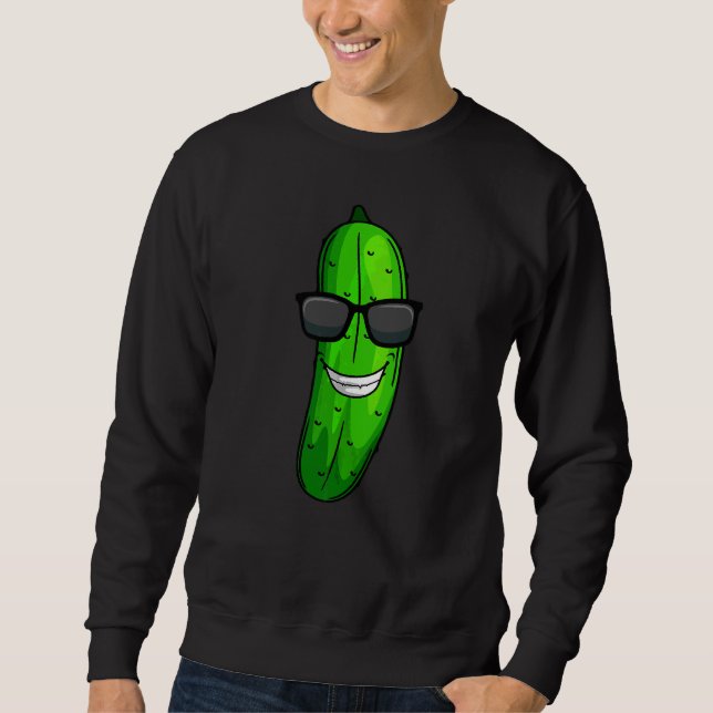 Funny Cucumber Sunglass Vegetable Sweatshirt (Front)