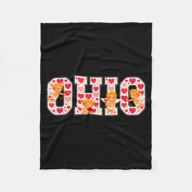Funny Cud Ohio Midwestern Party O-h-i-o In Valenti Fleece Blanket (Front)