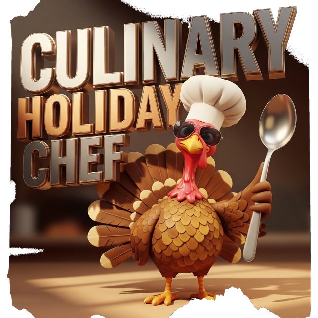 Funny Culinary Holiday Turkey Chef Apron (Creator Uploaded)