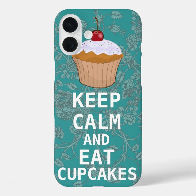 Funny Cupcake Humour KEEP CALM AND Eat Cupcakes Case-Mate iPhone Case (Back)