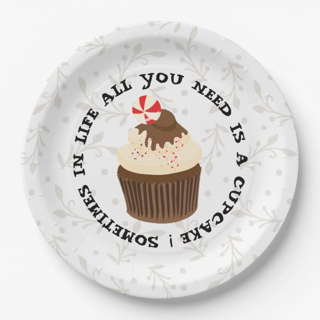 Funny Cupcake Paper Plate (Front)