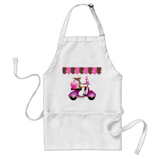 Funny Cupcake Scooter Girl Bakery Apron
