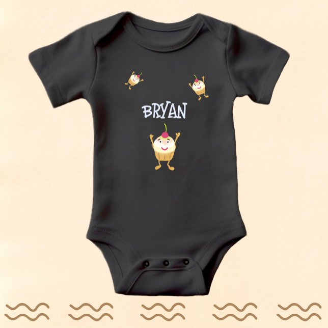 Funny cupcakes  baby bodysuit (Creator Uploaded)