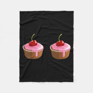 Funny Cupcakes Cherry Fleece Blanket