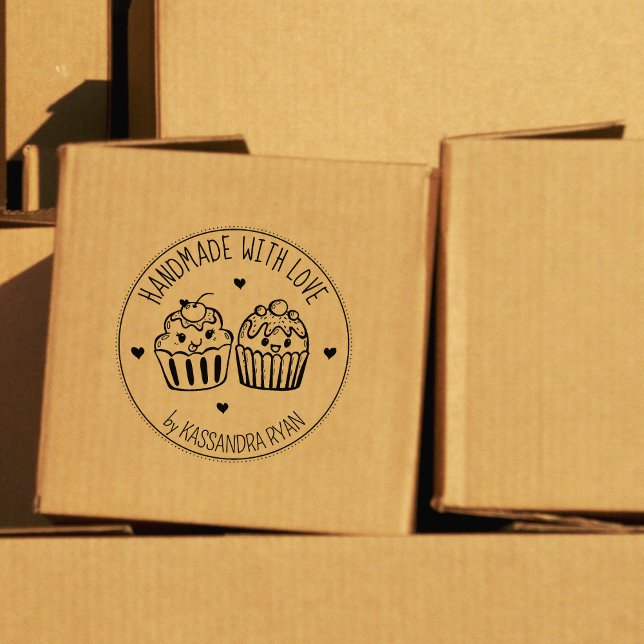 Funny Cupcakes, Custom Handmade With Love,    Rubber Stamp (Creator Uploaded)