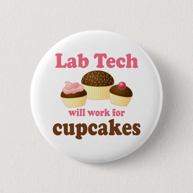 Funny Cupcakes Design Lab Tech 6 Cm Round Badge (Front)