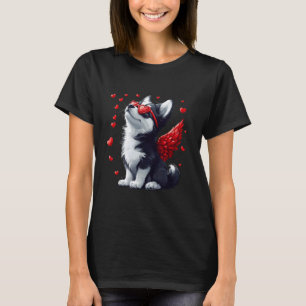 Funny Cupid Siberian Husky Valentine's Day Dog Lov T-Shirt