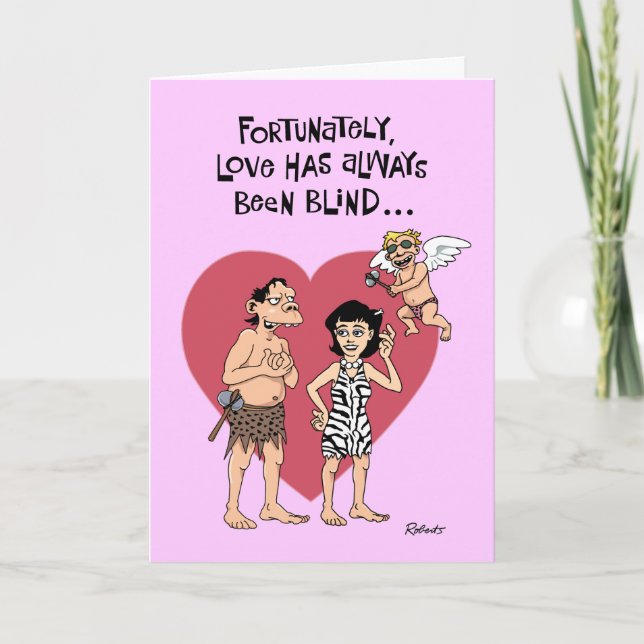Funny Cupid Valentine Greeting Card (Front)