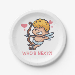Funny Cupid Valentine's Day Paper Plate