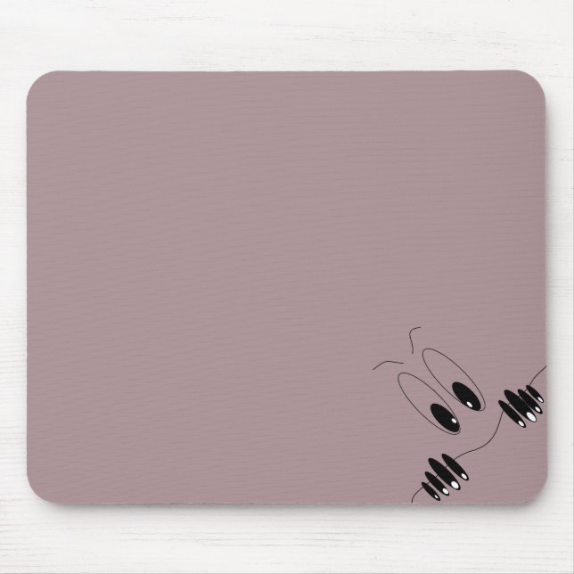 Funny Curiosity Eyes - Cartoon Drawing Happy Smile Mouse Pad (Front)