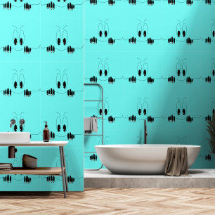 Funny Curiosity Eyes Custom Colour Teal Wallpaper
