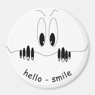 Funny Curiosity Eyes - Smile - Add Your Text/Color Magnet
