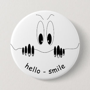 Funny Curiosity Eyes - Smile - Add Your Text/Colou 7.5 Cm Round Badge
