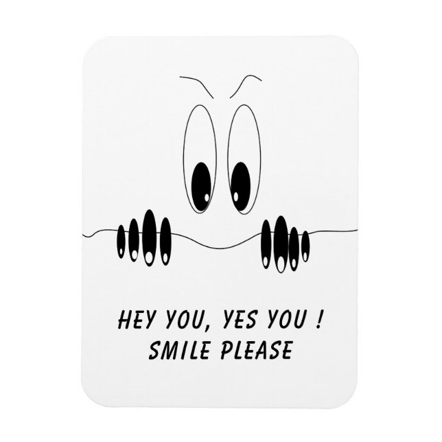 Funny Curiosity Eyes - Smile - Add Your Text/Colou Magnet (Vertical)