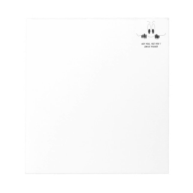 Funny Curiosity Eyes - Smile - Add Your Text/Colou Notepad (Front)