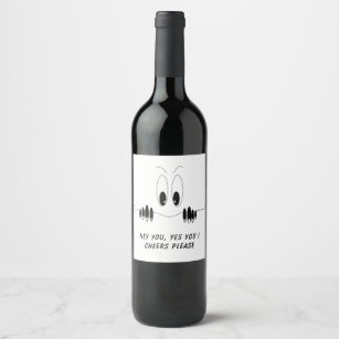 Funny Curiosity Eyes - Smile - Add Your Text/Colou Wine Label
