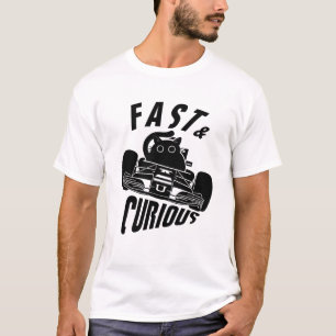 Funny Curious car driving cat T-Shirt