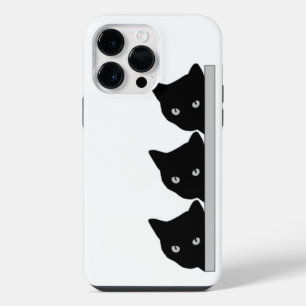 Funny Curious Cats Silhouette iPhone 14 Pro Max Case