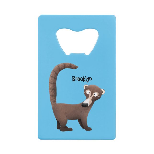 Funny curious coatimundi cartoon illustration (Front)