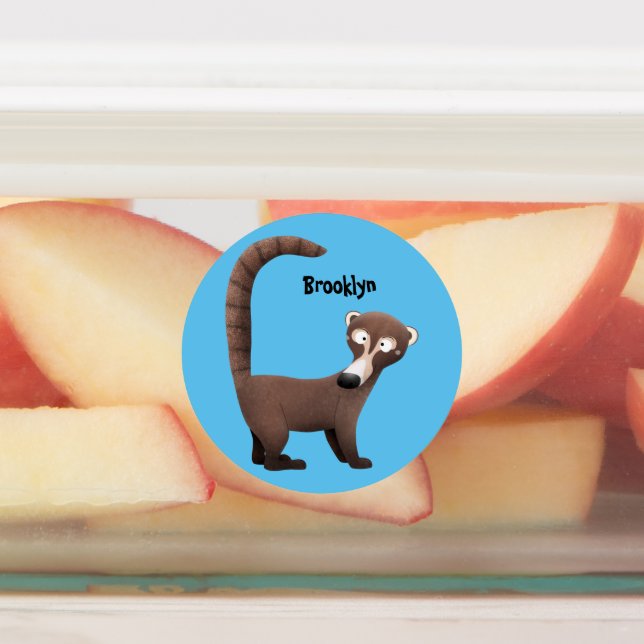 Funny curious coatimundi cartoon illustration  (Affixed)