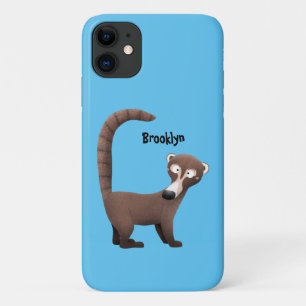 Funny curious coatimundi cartoon illustration Case-Mate iPhone case