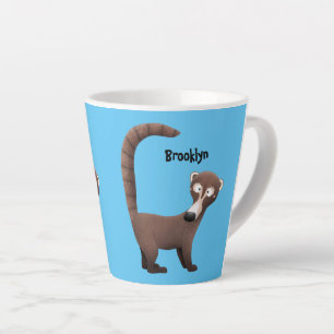 Funny curious coatimundi cartoon illustration latte mug