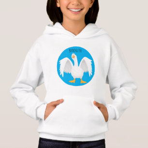 Funny curious domestic goose cartoon illustration
