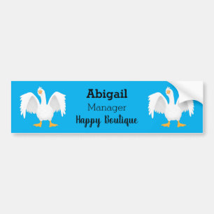 Funny curious domestic goose cartoon illustration bumper sticker